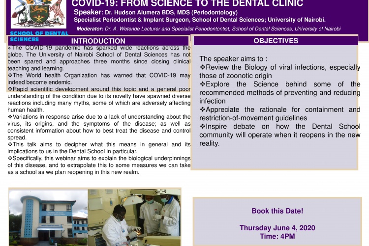  Online Webinar on COVID-19: From Science to the Dental Clinic 