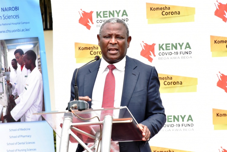 Dr James Mwangi Equity Group Managing Director and CEO delivers his address during the event.