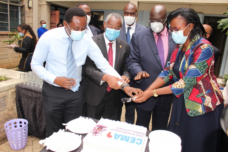 The cutting of the cake to mark the official launch of CEMA.