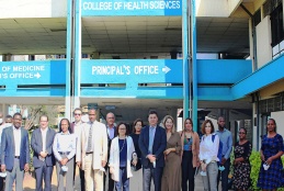 A group photo of Tunisia Health Alliance delegation and Kenya Healthcare Federation when they were hosted at the College of Health Sciences.