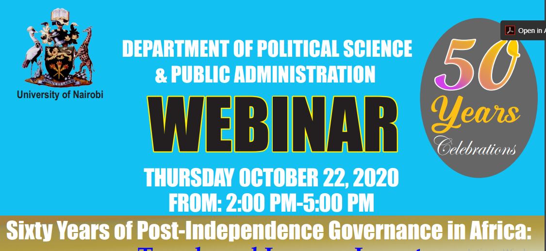 Sixty Years of Post Independence Governance in Africa: Trends and Lessons Learnt 