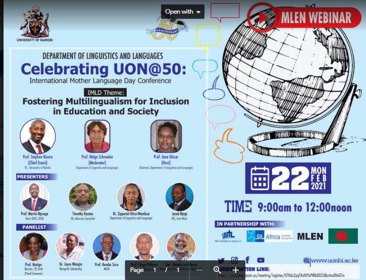 Celebrating UONat50: International Mother Language Day Conference