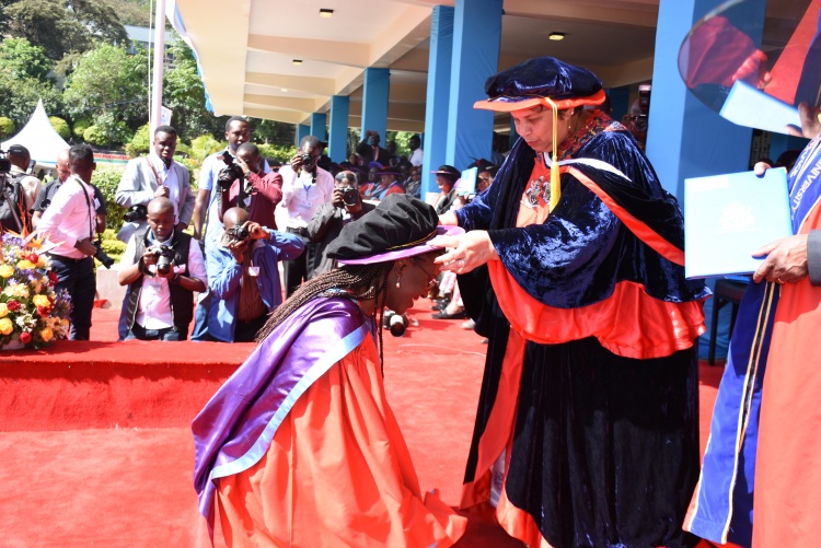 Conferment of PhD degrees during the 62nd UoN graduation.