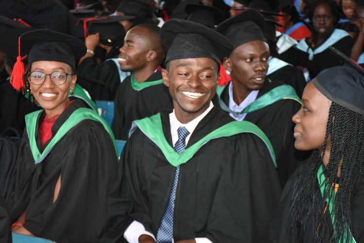 Graduands happy during the 62nd UoN GRADUATION.