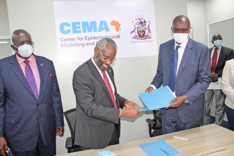 The signing of partnership agreement between the University of Nairobi and the Ministry of Health.