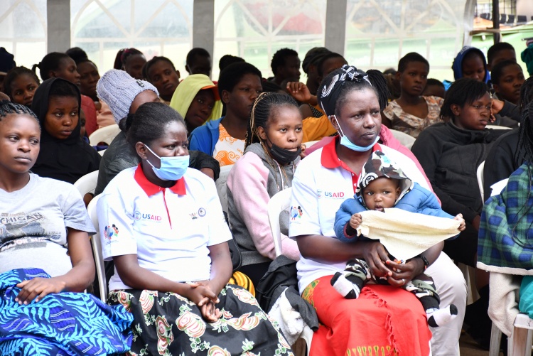 Mothers attending the maternity open day. 