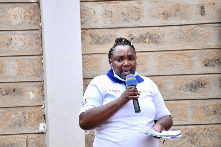 Lucy Wacuka deputy in-charge of Maternity giving her speech 