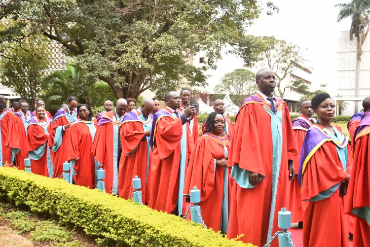 Graduands lined up for the procession 