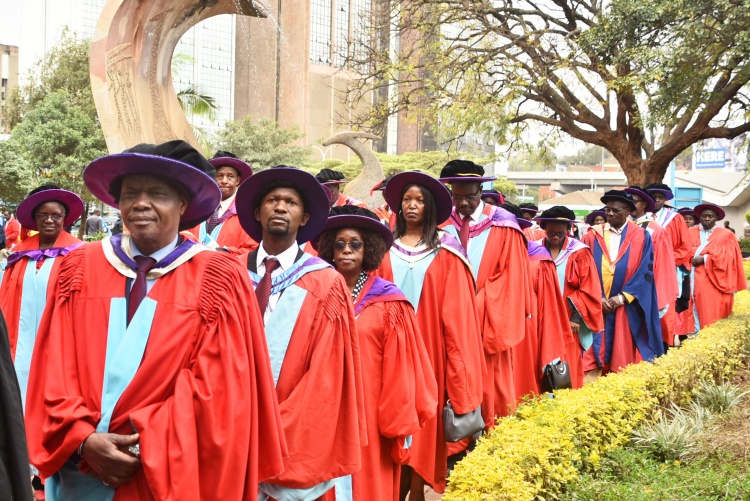 Graduands lined up for the procession 