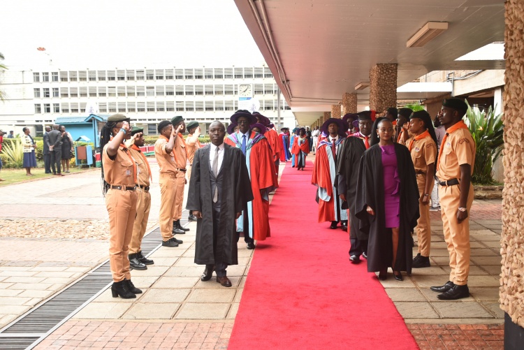 Graduands during the procession 