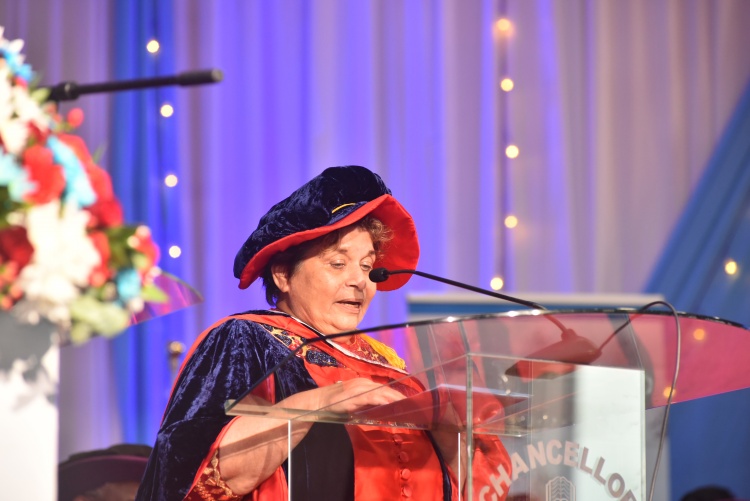 University Chancellor addressing the graduands