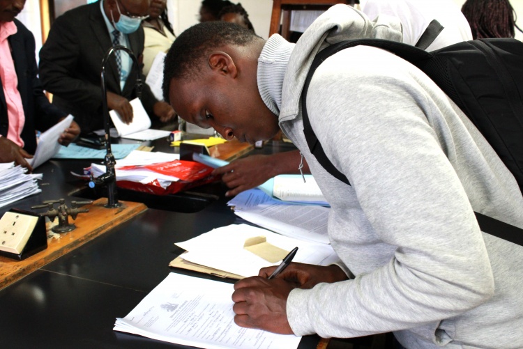 Student registering for their department 