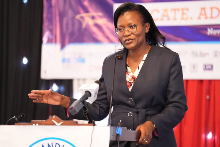 Dr. Loice Ombajo, an infectious disease expert from the University of Nairobi delivers an address during the launch of World Antimicrobial Resistance Week in Nairobi.