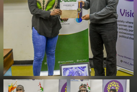 Top contestants receive awards from our esteemed partners: YWLC and IPHRD-Africa, and the IPPNW MSSR UoN organising committee.