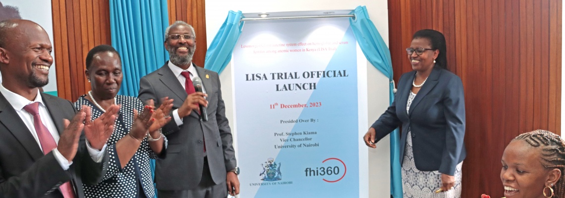 Official launch of LISA Trial research project by the Vice Chancellor, Prof. Stephen Kiama.