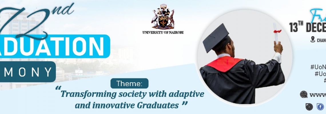 UoN 72nd graduation ceremony banner.