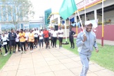 Deputy Vice Chancellor Academic Affairs, Prof. Julius Ogeng’o flags off the Leave no Medic Behind Charity Run.
