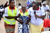 Medical team performing a skit on safe maternity practices