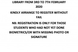 NOTICE TO ALL STUDENTS (BIOMETRICS REGISTRATION)