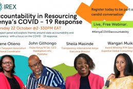 WEBINAR INVITATION: ACCOUNTABILITY IN RESOURCING KENYA'S COVID-19 RESPONSE