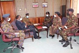 Faculty of Health Sciences Dean, Prof. James Machoki hosts a delegation from Kenya Defence Forces.